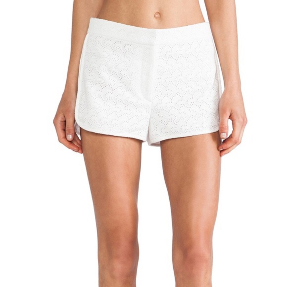 Theory White lace overlay short